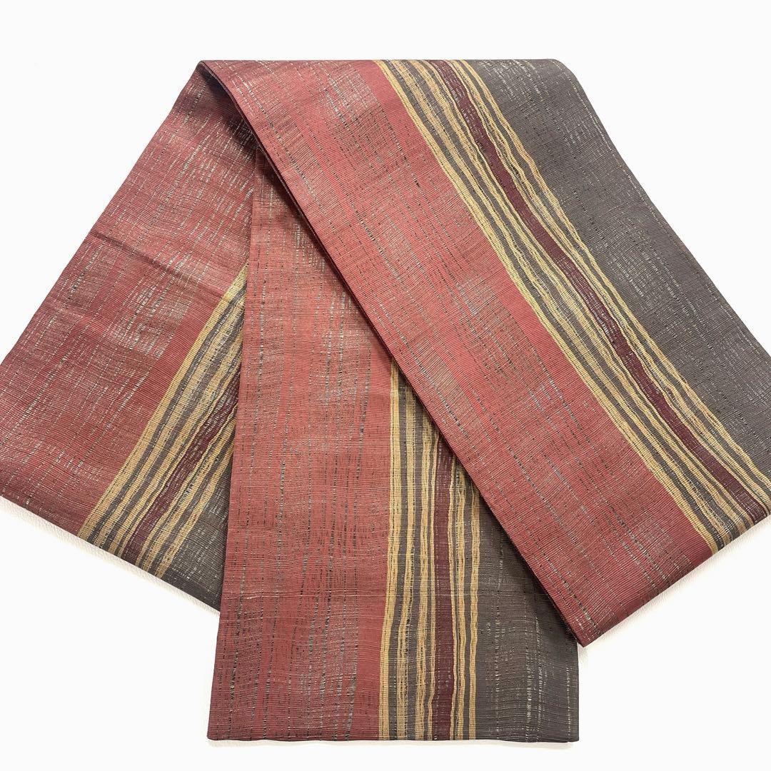 専用帯5106 ●小森草木染工房 小森久 草木染 本場筑前博多織 両面全通 袋帯