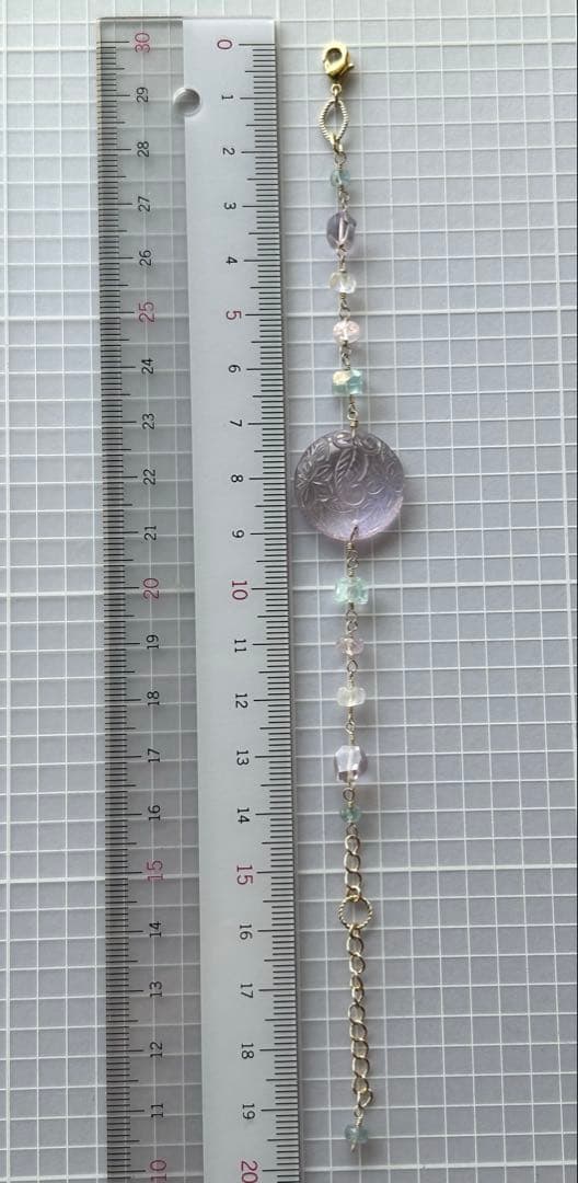 専用❣️ピンクアメジストプルメリアカービング＆アクアマリンとモルガナイトのブレス他