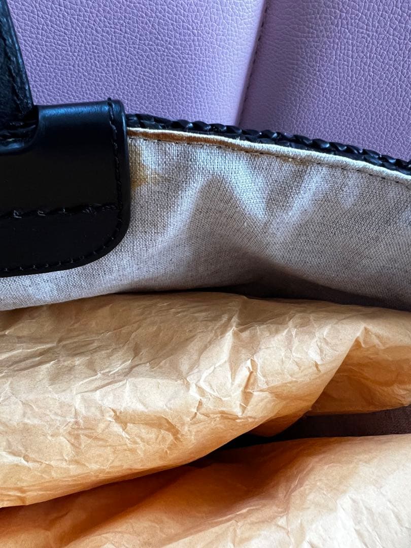 Tod'sトッズ　レザーコンビ　ラフィアかごバッグ