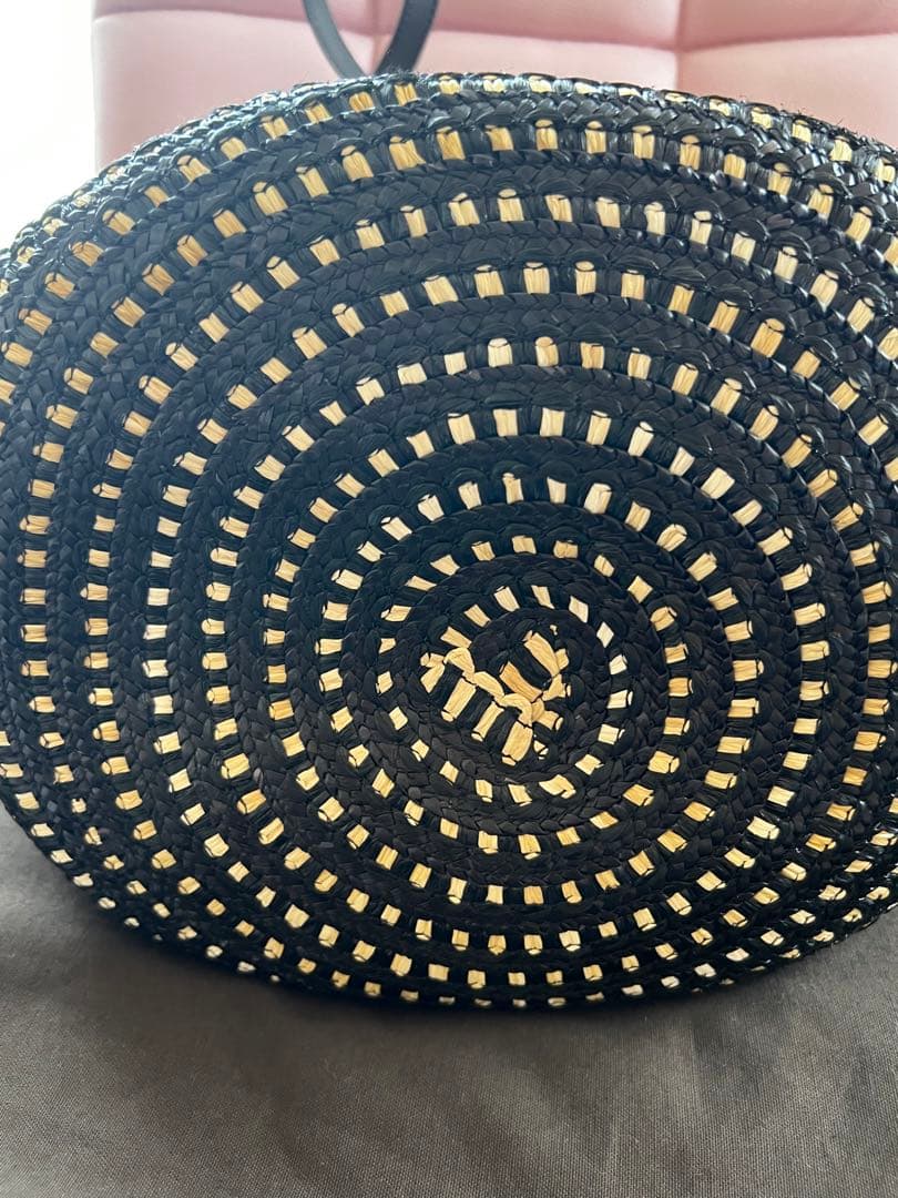 Tod'sトッズ　レザーコンビ　ラフィアかごバッグ