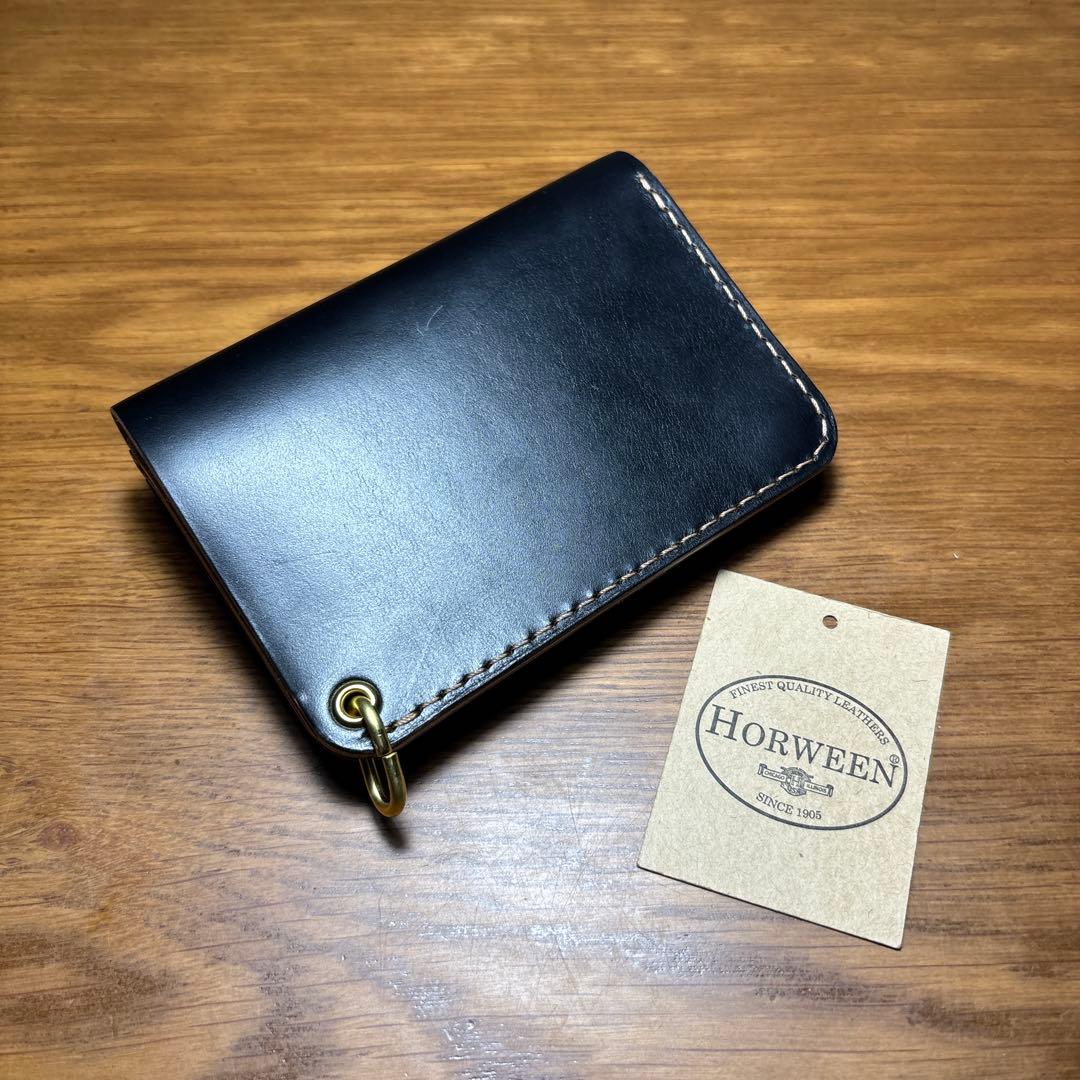 らららー　二つ折りミドルウォレット 糸ベージュ　刻印丸囲い