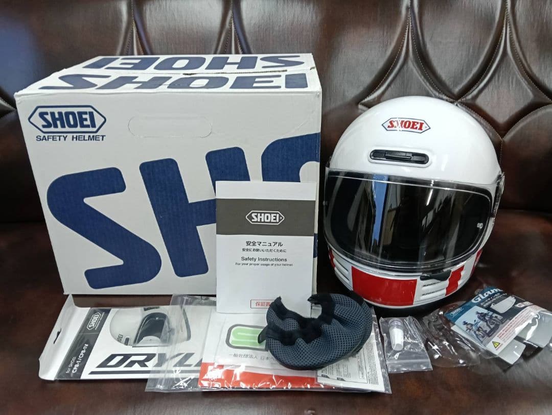 美品 SHOEI グラムスター TC-10 XLサイズ ホワイト×レッド