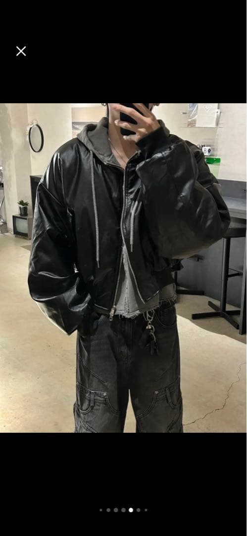 ジャケット・アウター RADIANT fakeleather 2way cropped blouson