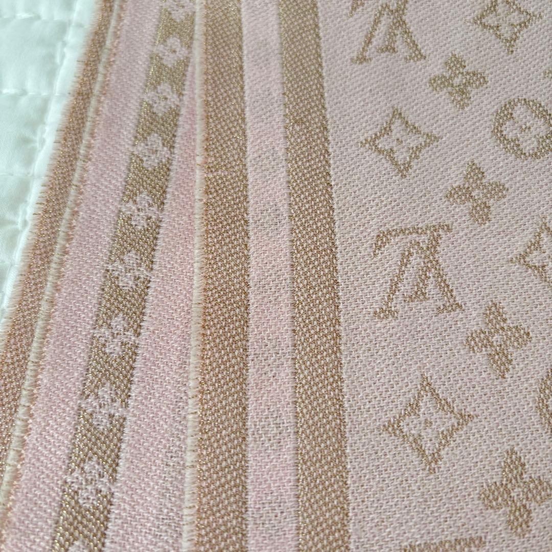 ✨【ルイヴィトン】モノグラム マフラー ピンク ウール カシミヤ