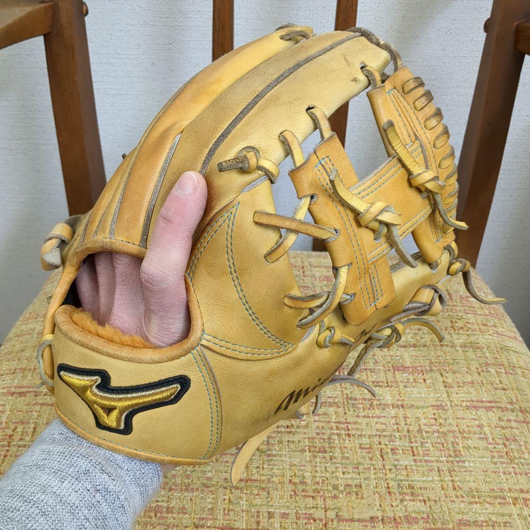 HAGA JAPAN 内野用 ミズノプロ 硬式用グローブ イエロー