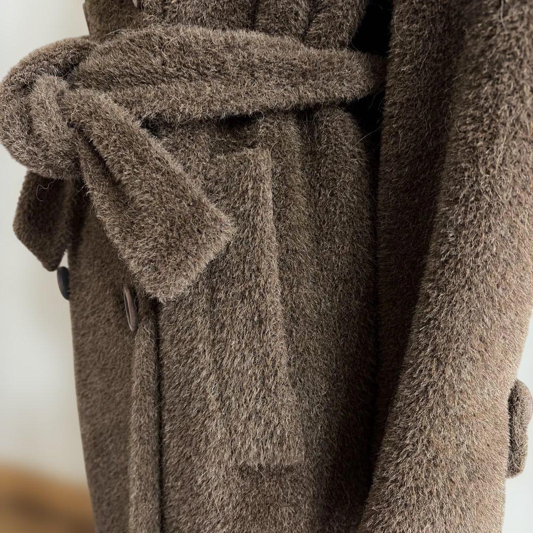 [Chombert] ブラウン ダブルブレスト ロングコート