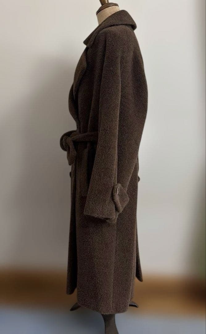 [Chombert] ブラウン ダブルブレスト ロングコート