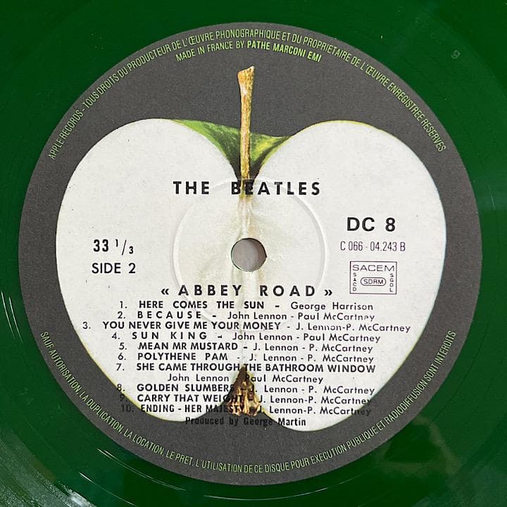 【美品】ビートルズ フランス盤 「ABBEY ROAD」カラー・レコード