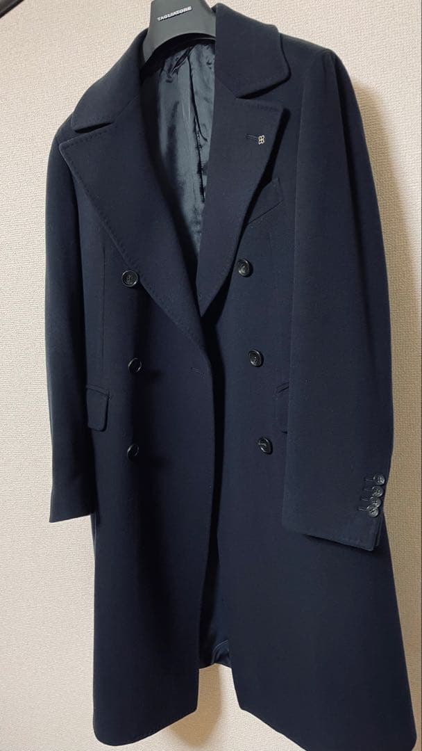 TAGLIATORE / RICH ウール ネイビー ダブルブレストコート 42