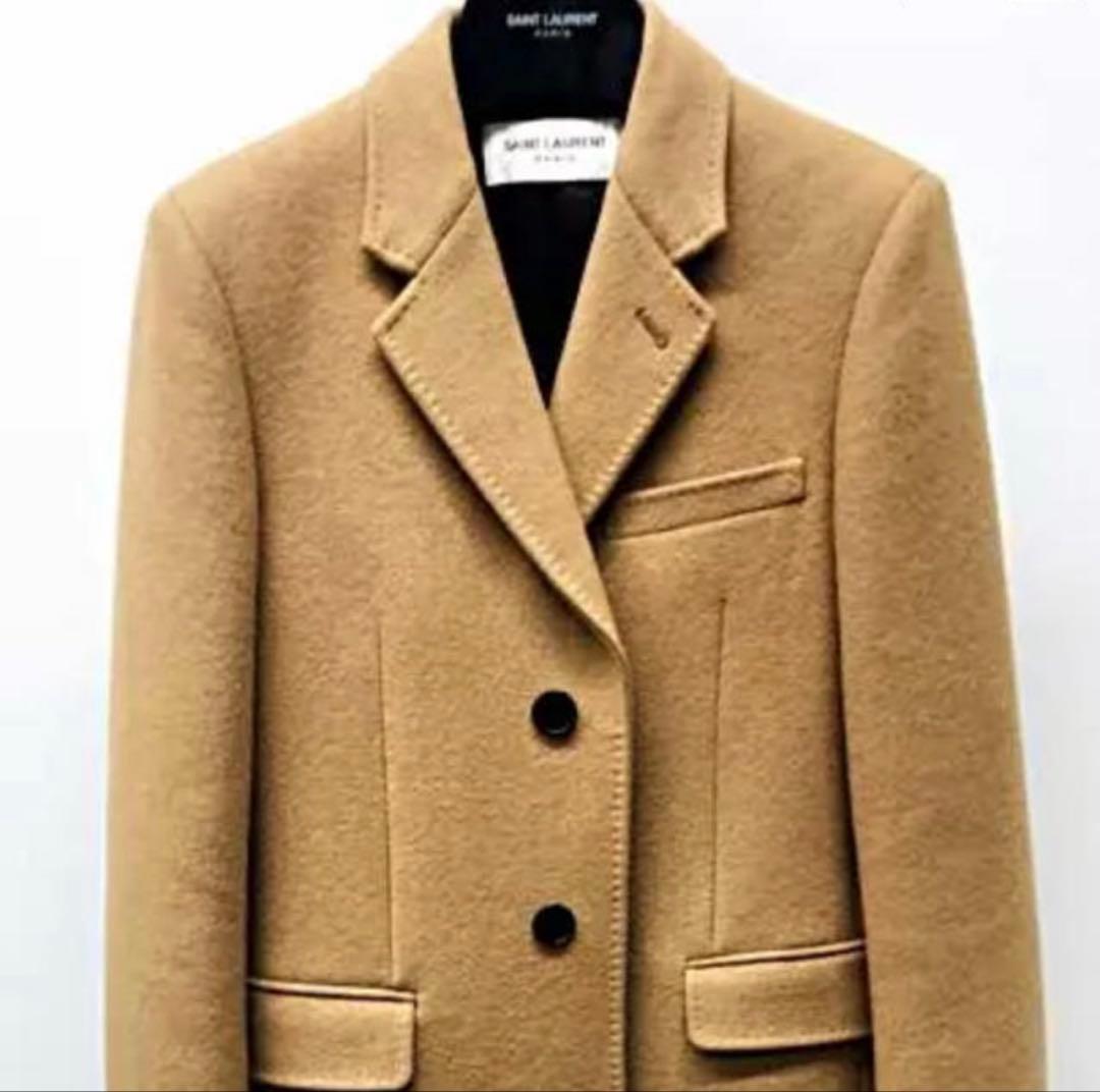 SAINT LAURENT サンローラン チェスターフィールドコート キャメル