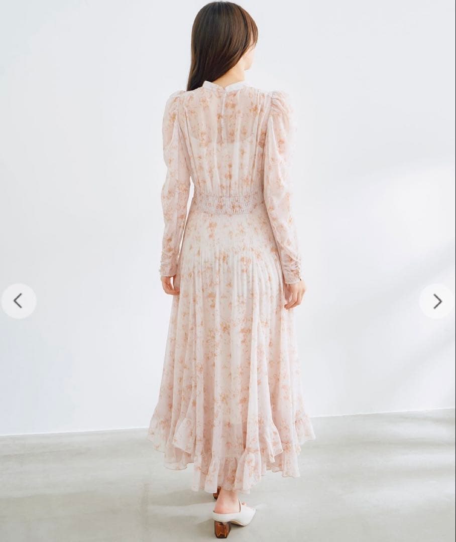 COCODEAL ココディール シフォンフラワープリントワンピース