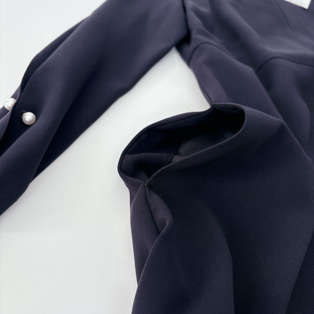 極美品✨23区×VERYコラボ トリアセダブルジョーゼットワンピース 38 紺色