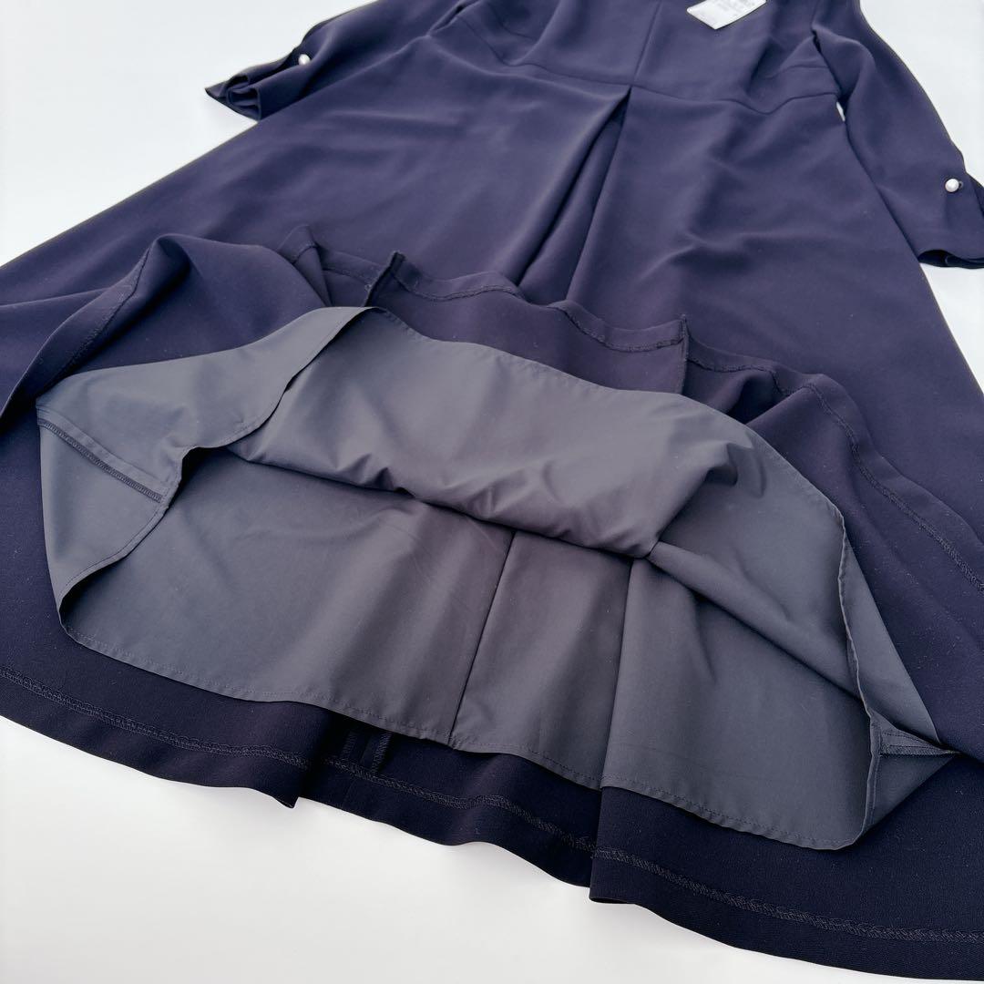 極美品✨23区×VERYコラボ トリアセダブルジョーゼットワンピース 38 紺色