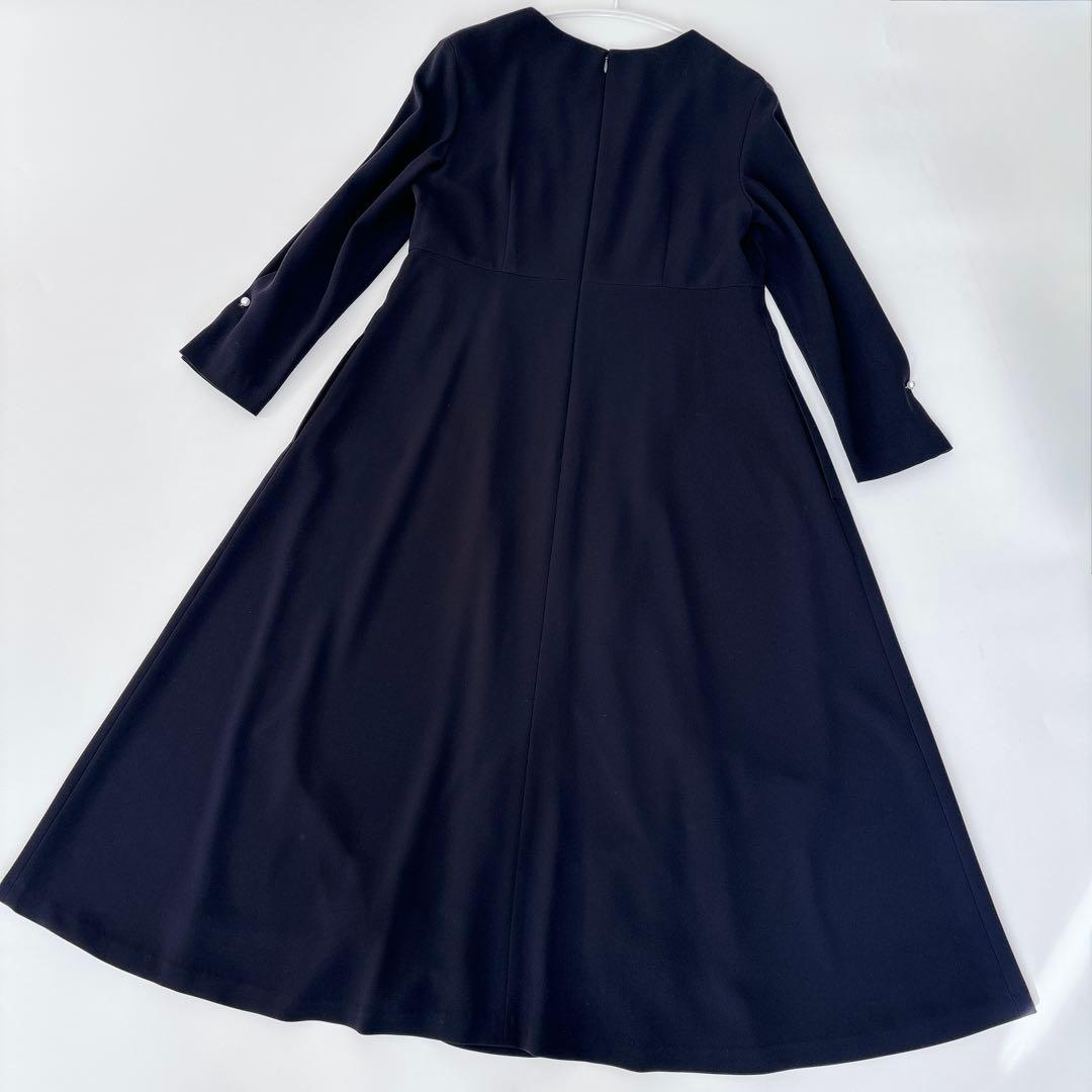 極美品✨23区×VERYコラボ トリアセダブルジョーゼットワンピース 38 紺色