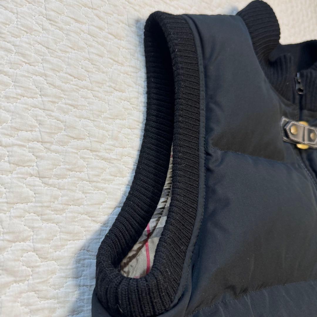 バーバリー Burberry ダウンベスト ノバチェック ホースロゴ 160A黒