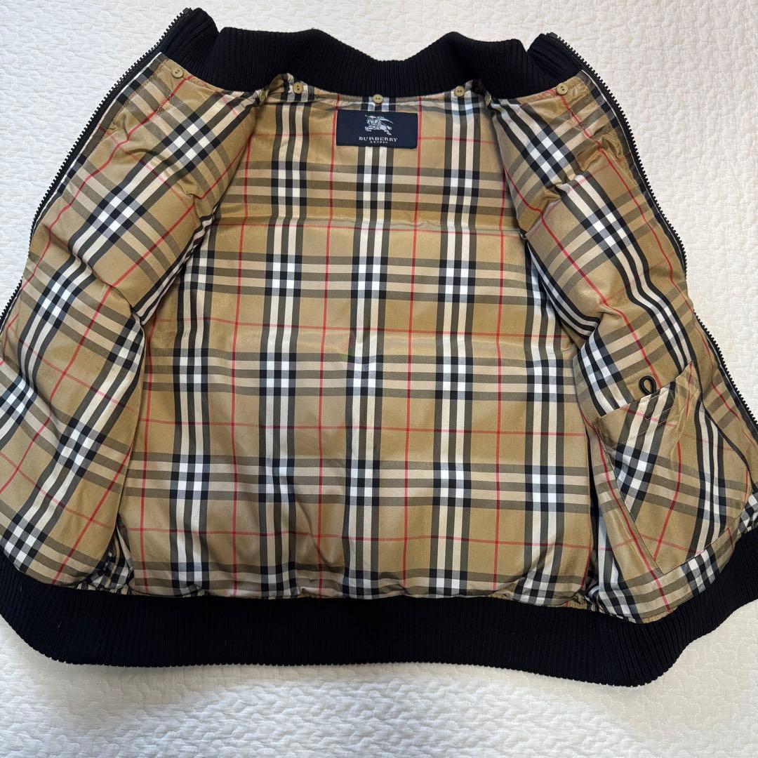 バーバリー Burberry ダウンベスト ノバチェック ホースロゴ 160A黒