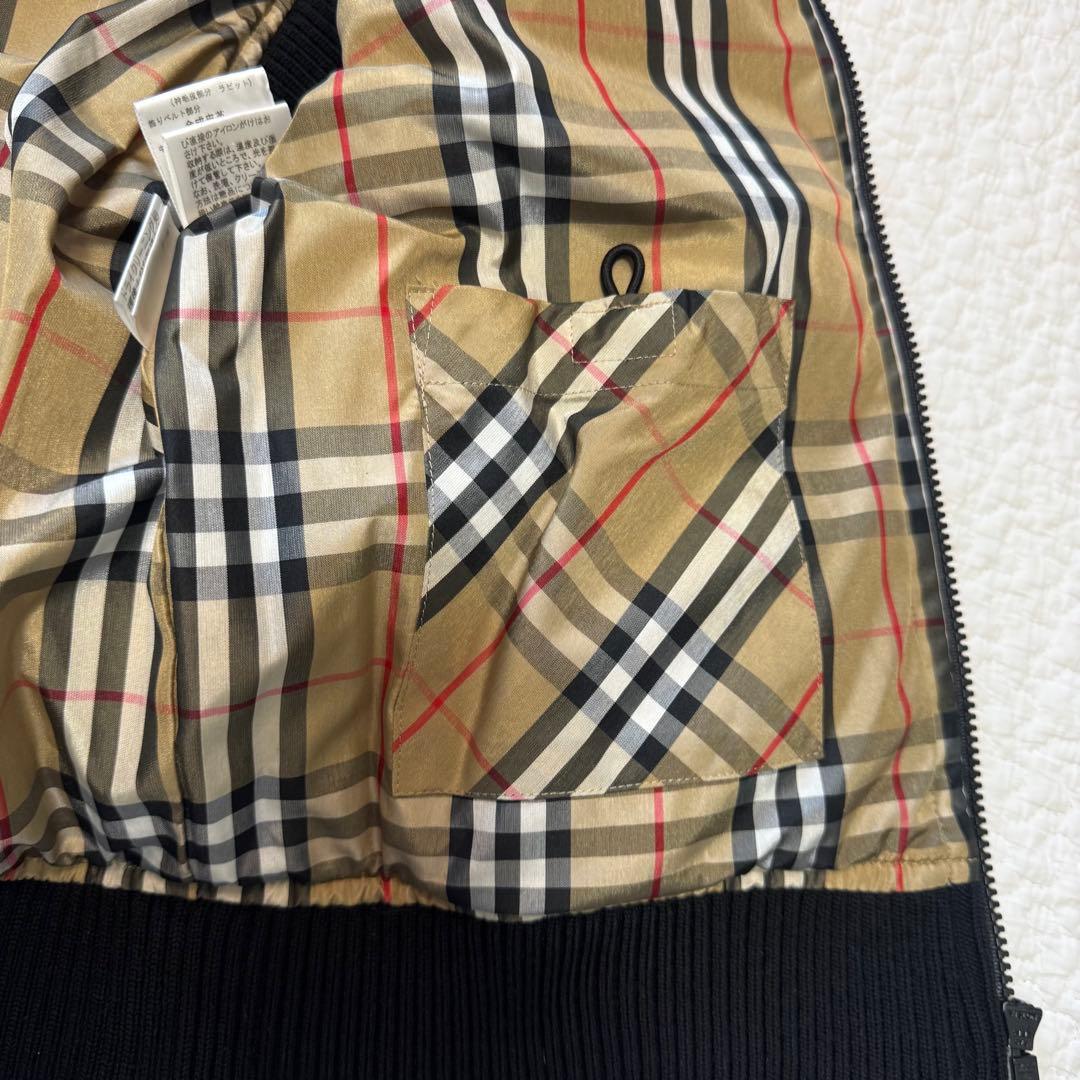 バーバリー Burberry ダウンベスト ノバチェック ホースロゴ 160A黒