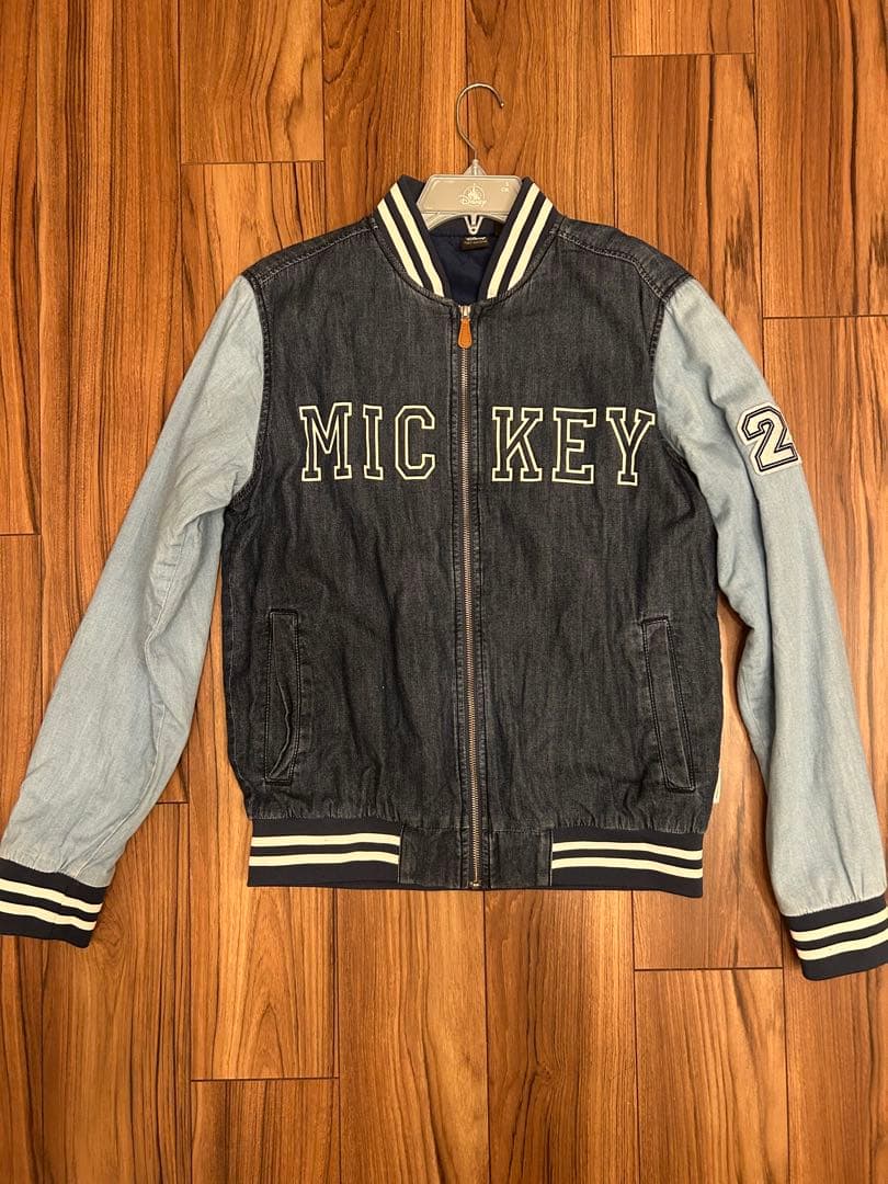 ディズニー　ミッキー ブルゾン デニム 切り替え ペアセット