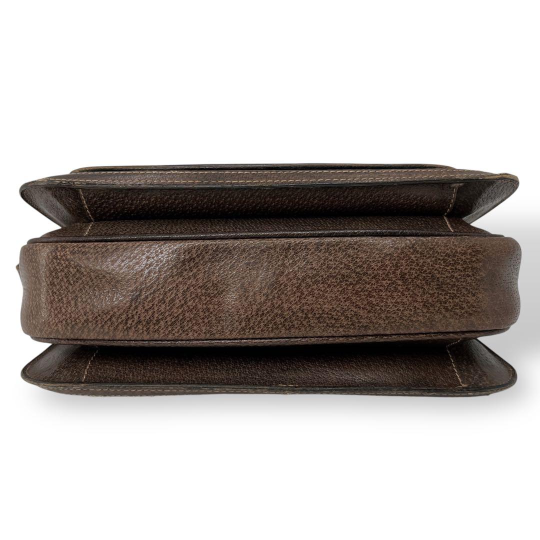 オールドグッチ　ショルダーバッグ　GGスプリーム　Gロゴ　ベージュ　PVCレザー