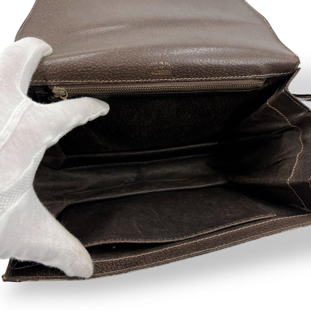 オールドグッチ　ショルダーバッグ　GGスプリーム　Gロゴ　ベージュ　PVCレザー