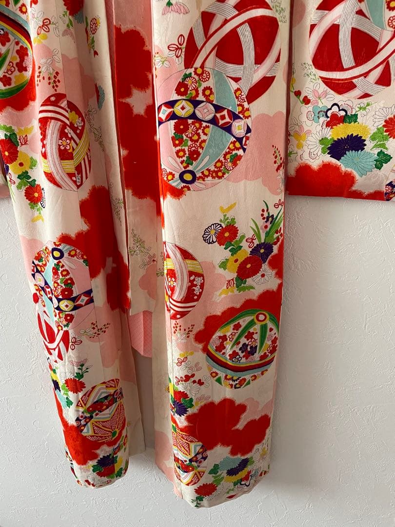 七五三　小さめ7歳　6歳　アンティークお着物セット