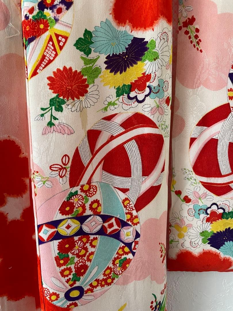 七五三　小さめ7歳　6歳　アンティークお着物セット