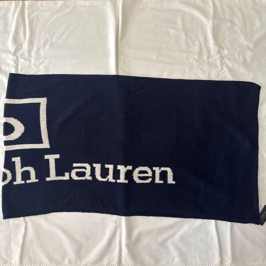 POLO RALPH LAUREN ビッグロゴ マフラー ネイビー