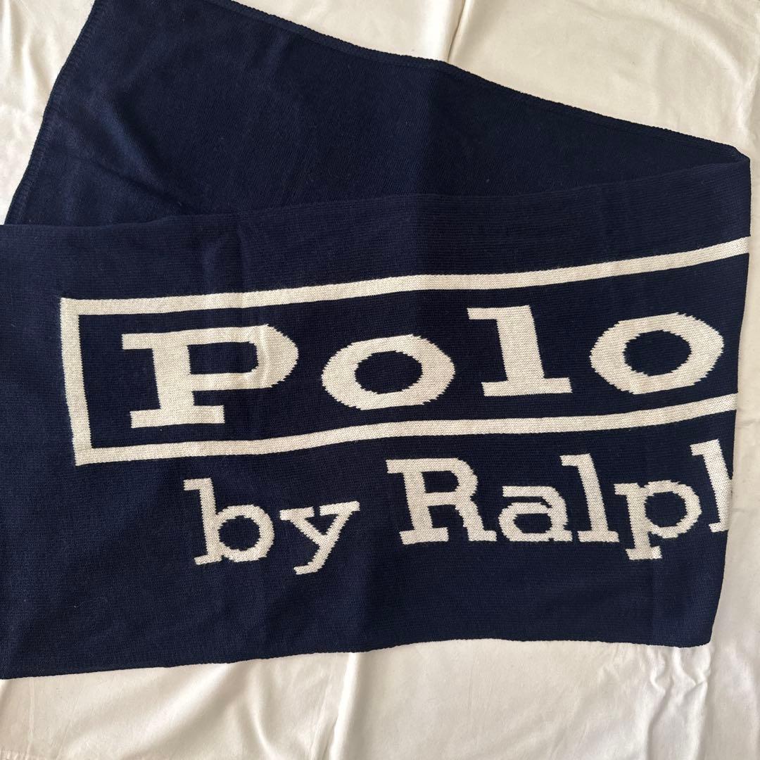POLO RALPH LAUREN ビッグロゴ マフラー ネイビー