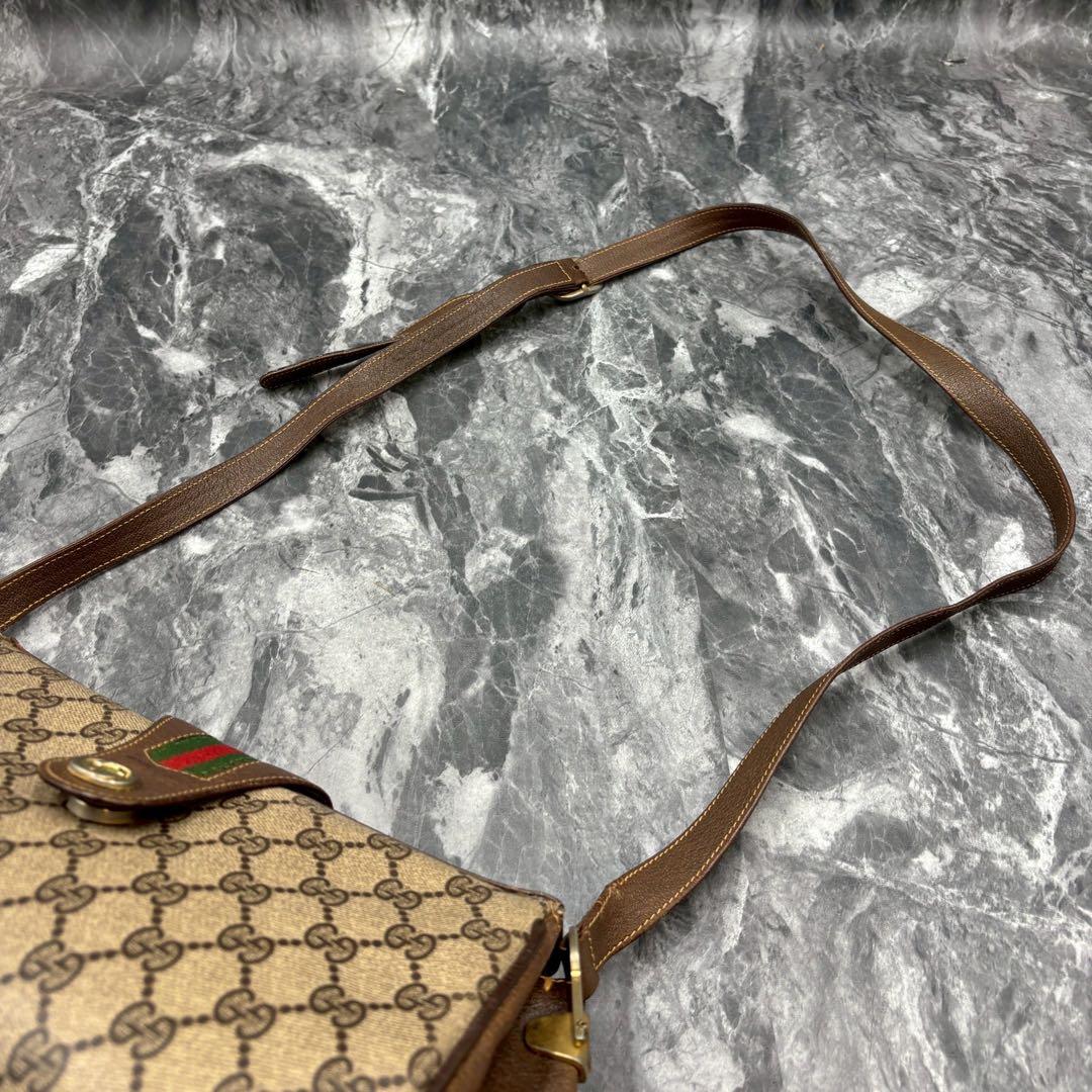 ✨美品✨GUCCI GG シェリーライン ショルダーバッグ ベージュ 金具 ロゴ