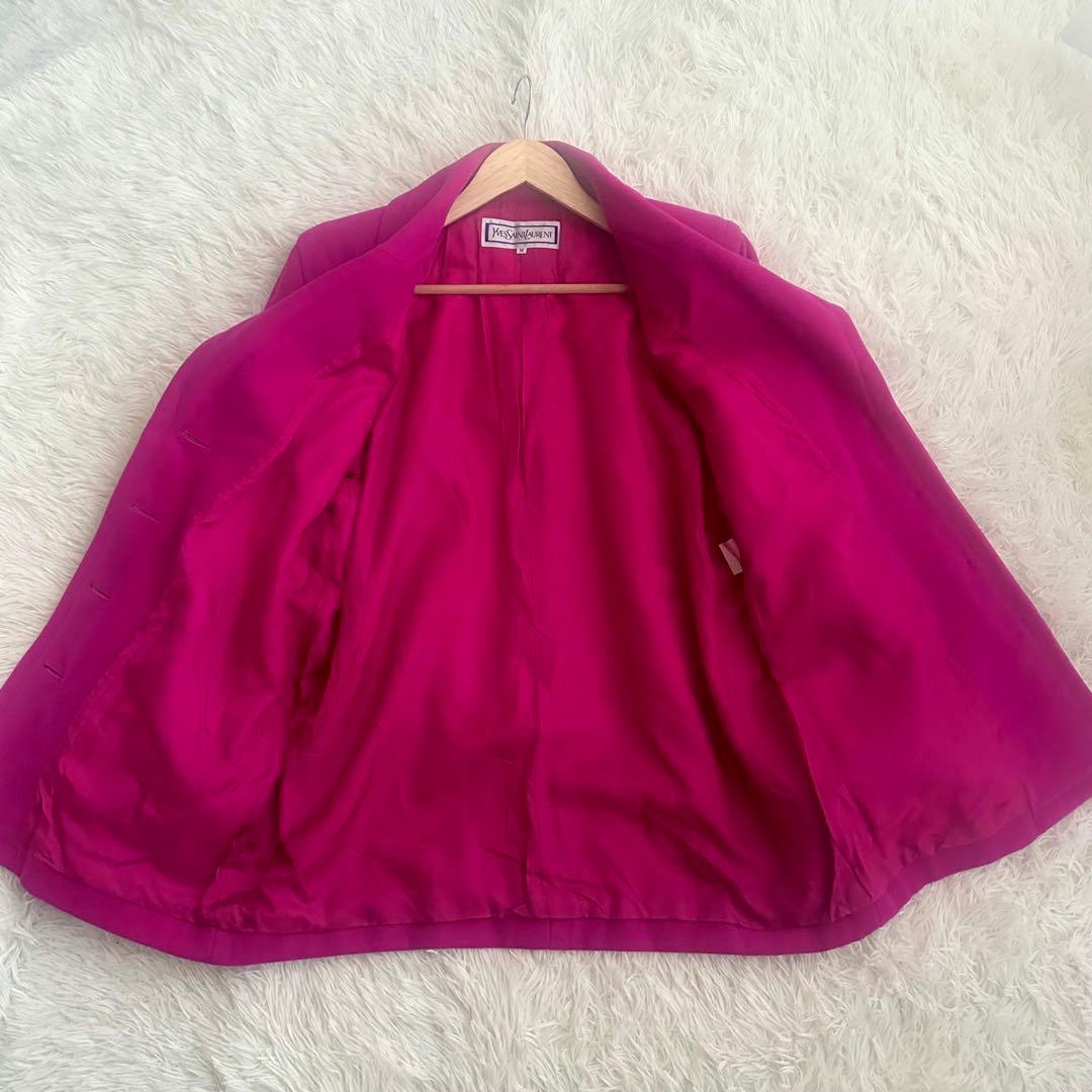 Yves Saint Laurentテーラードジャケット ビビットピンク M