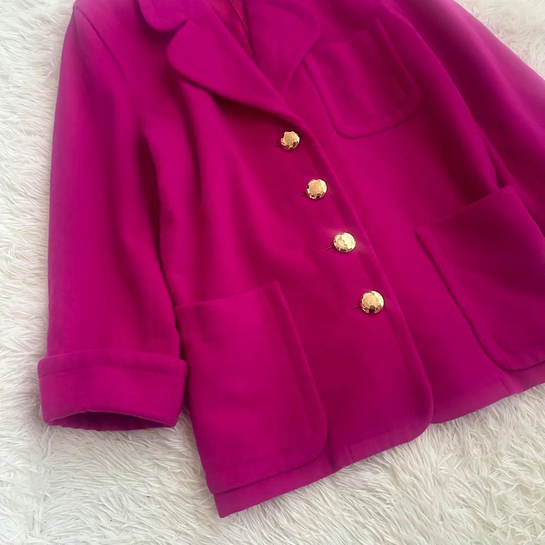 Yves Saint Laurentテーラードジャケット ビビットピンク M