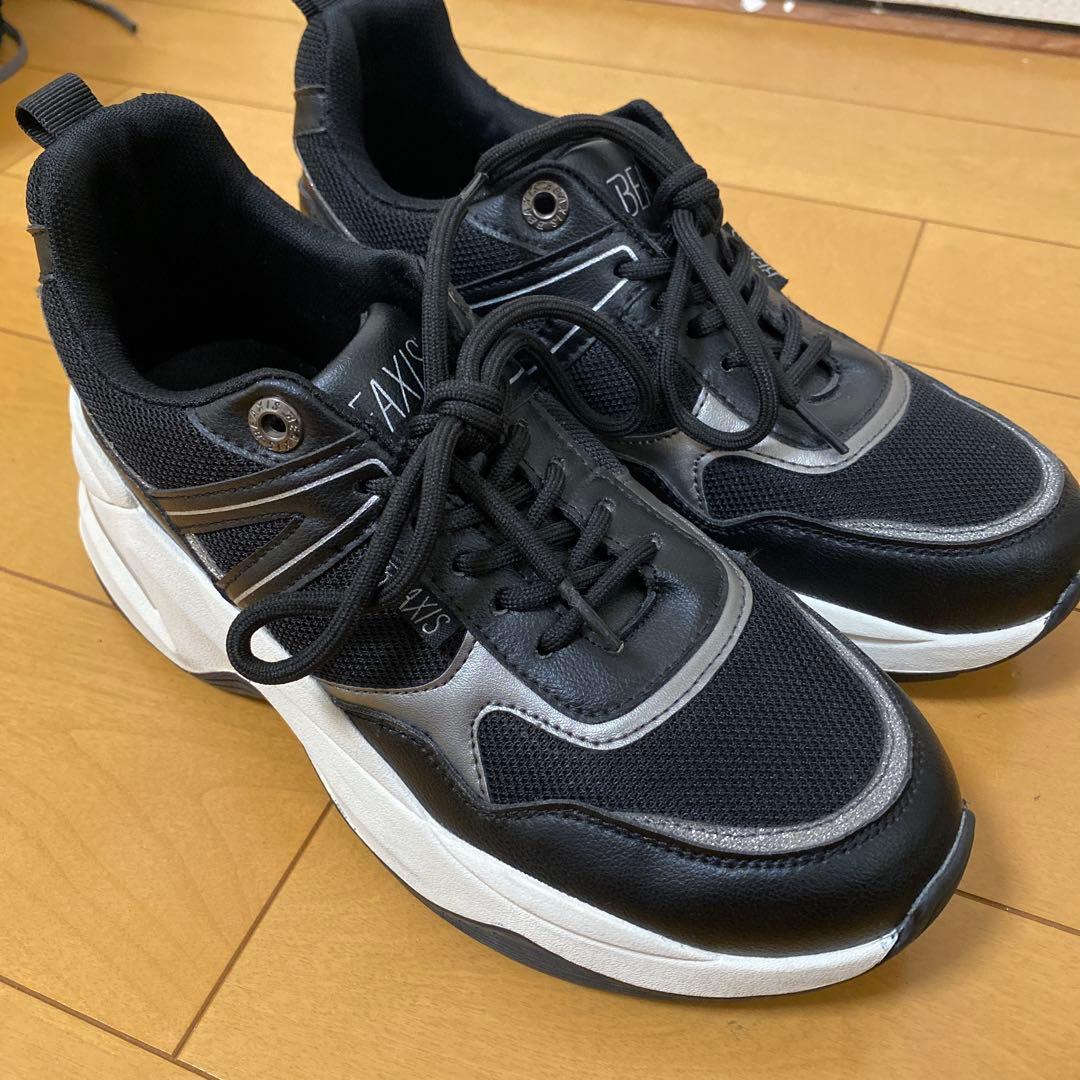 ビーアクシス ウエイトコアスニーカー ダイエット 体幹 トレーニング M黒/白