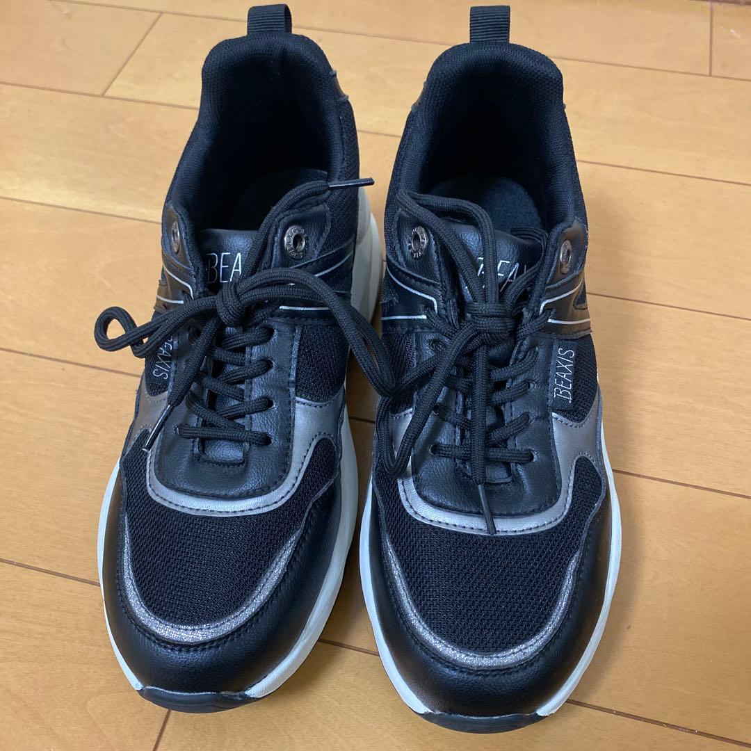 ビーアクシス ウエイトコアスニーカー ダイエット 体幹 トレーニング M黒/白