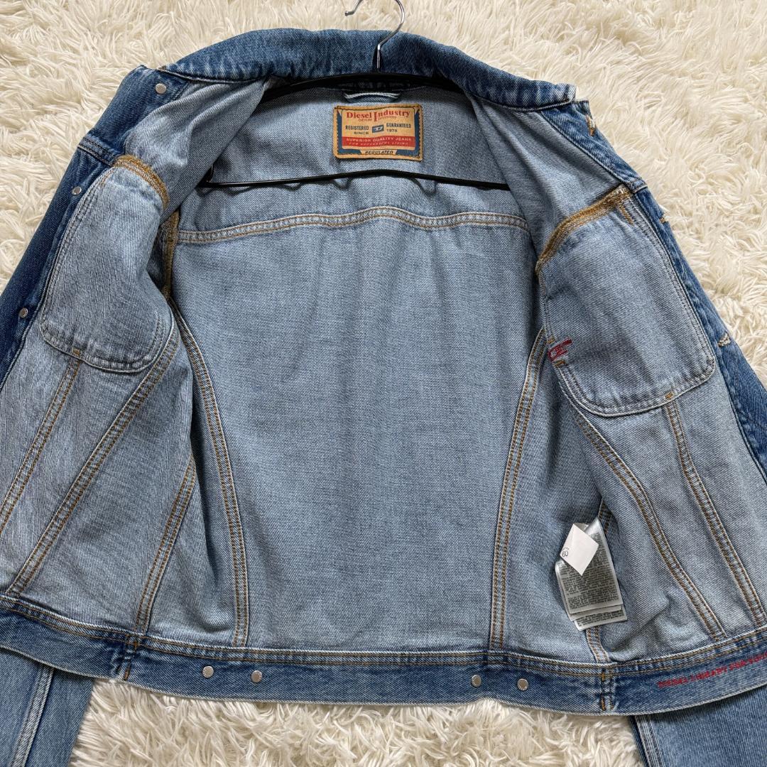 極美品 DIESEL D-BARCY Dロゴ デニムジャケット クロップド S