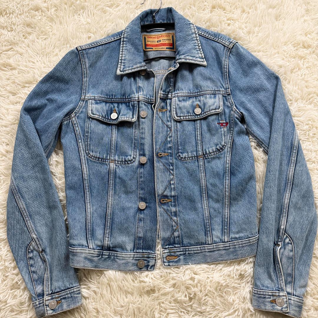極美品 DIESEL D-BARCY Dロゴ デニムジャケット クロップド S