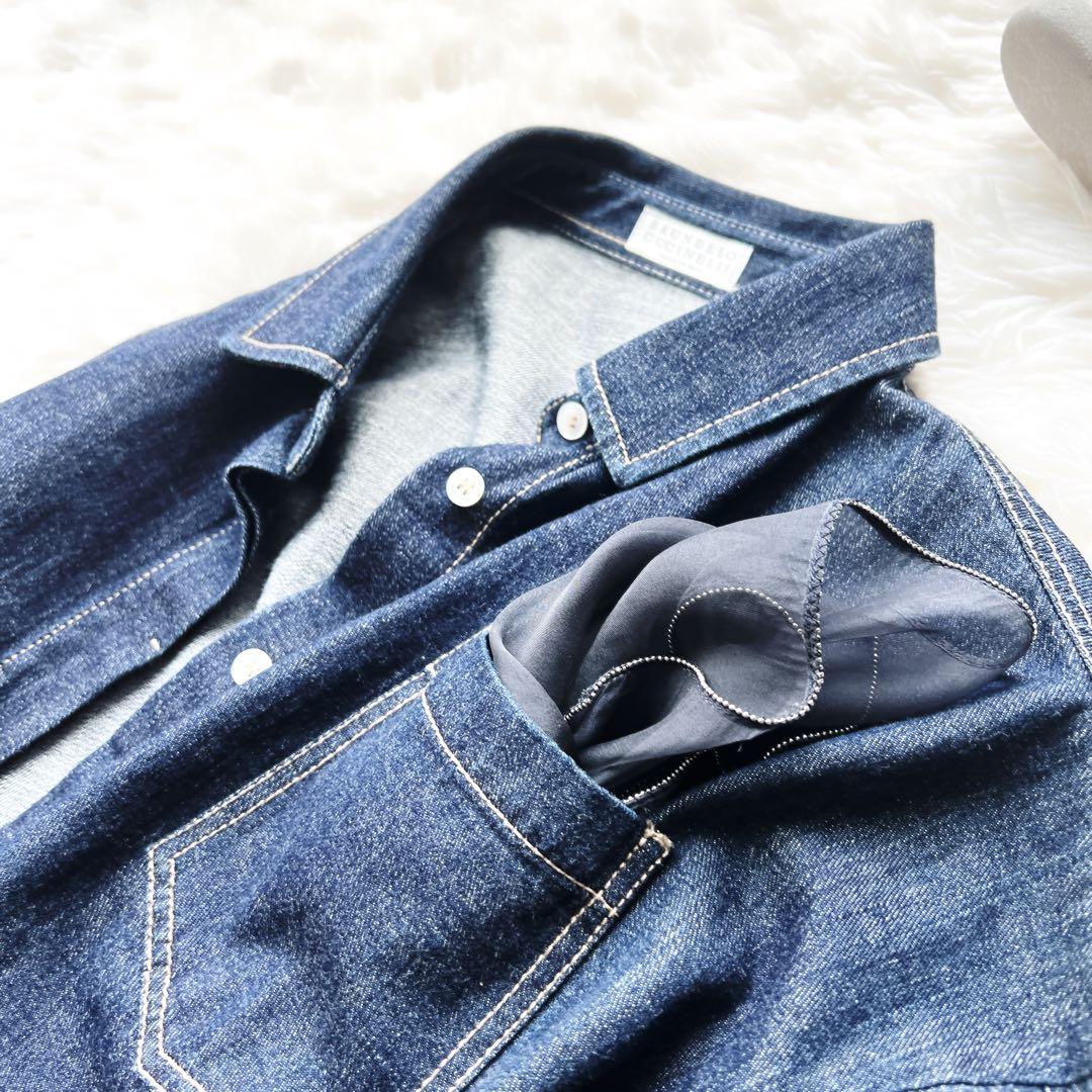 美品　ブルネロクチネリ デニム　ジャケット　スカーフ付　ブルゾン　シルク