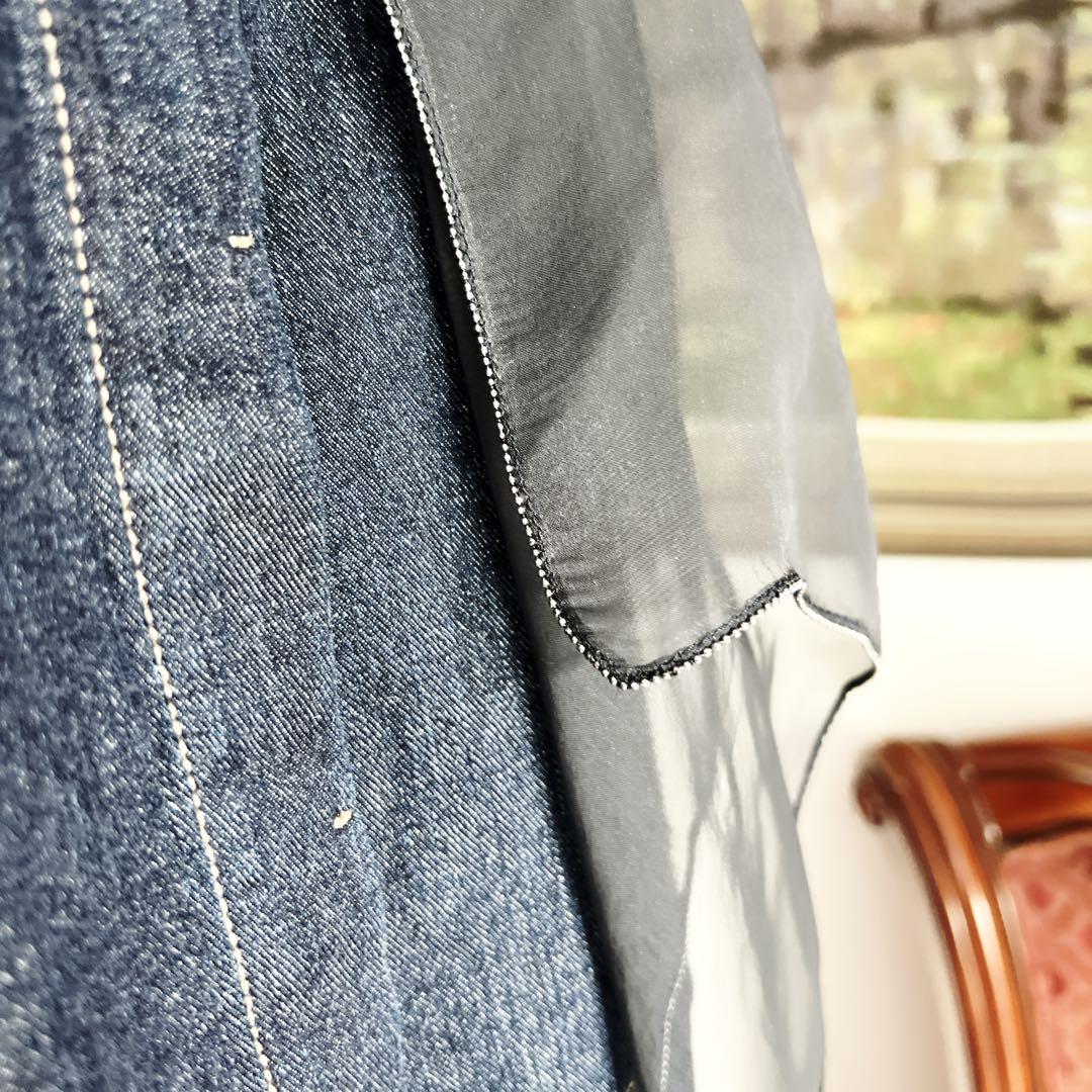 美品　ブルネロクチネリ デニム　ジャケット　スカーフ付　ブルゾン　シルク