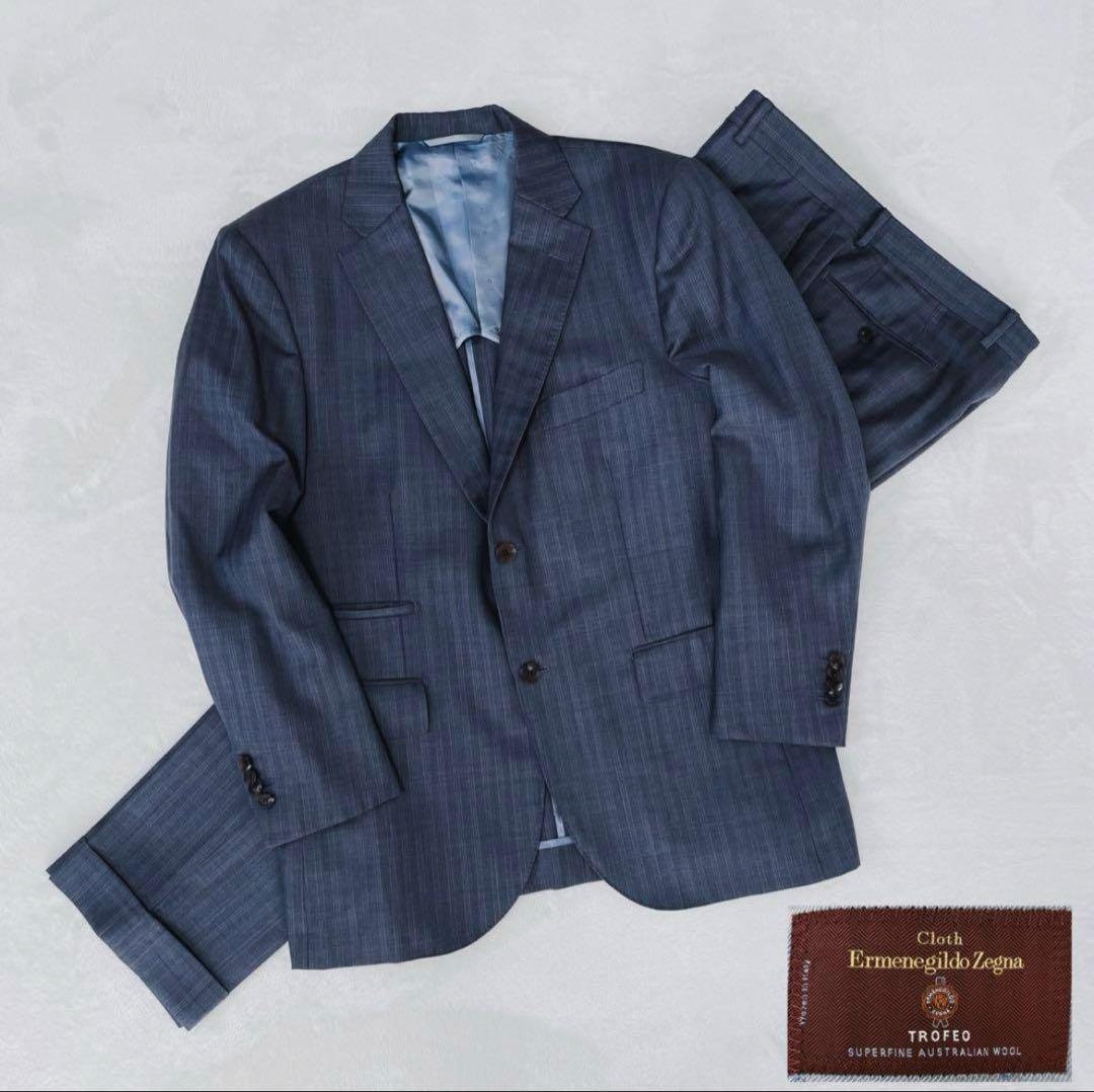 美品エルメネジルドゼニア　トロフェオ　スーツ　シングル　サイドベンツ　グレー　L