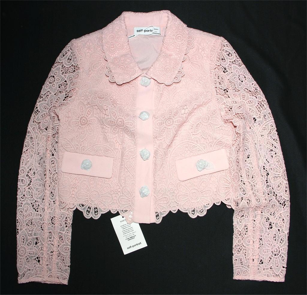 m*e様 セルフポートレイト ギピュール レース ジャケット ピンク UK8 未