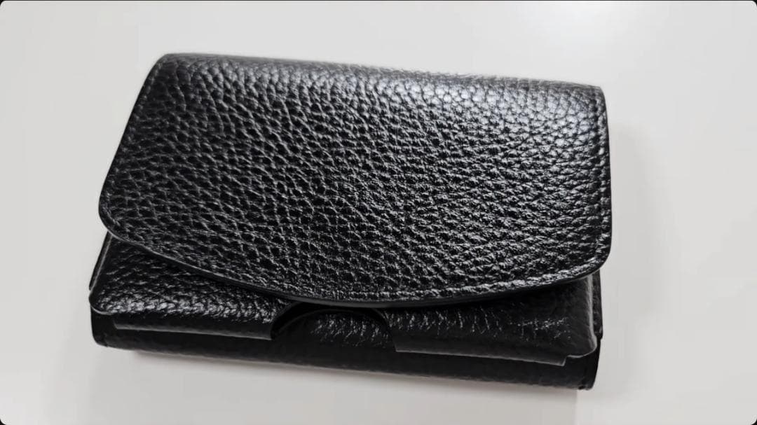 Maison Sbond 　三つ折り財布 ブラック　 ロゴ有