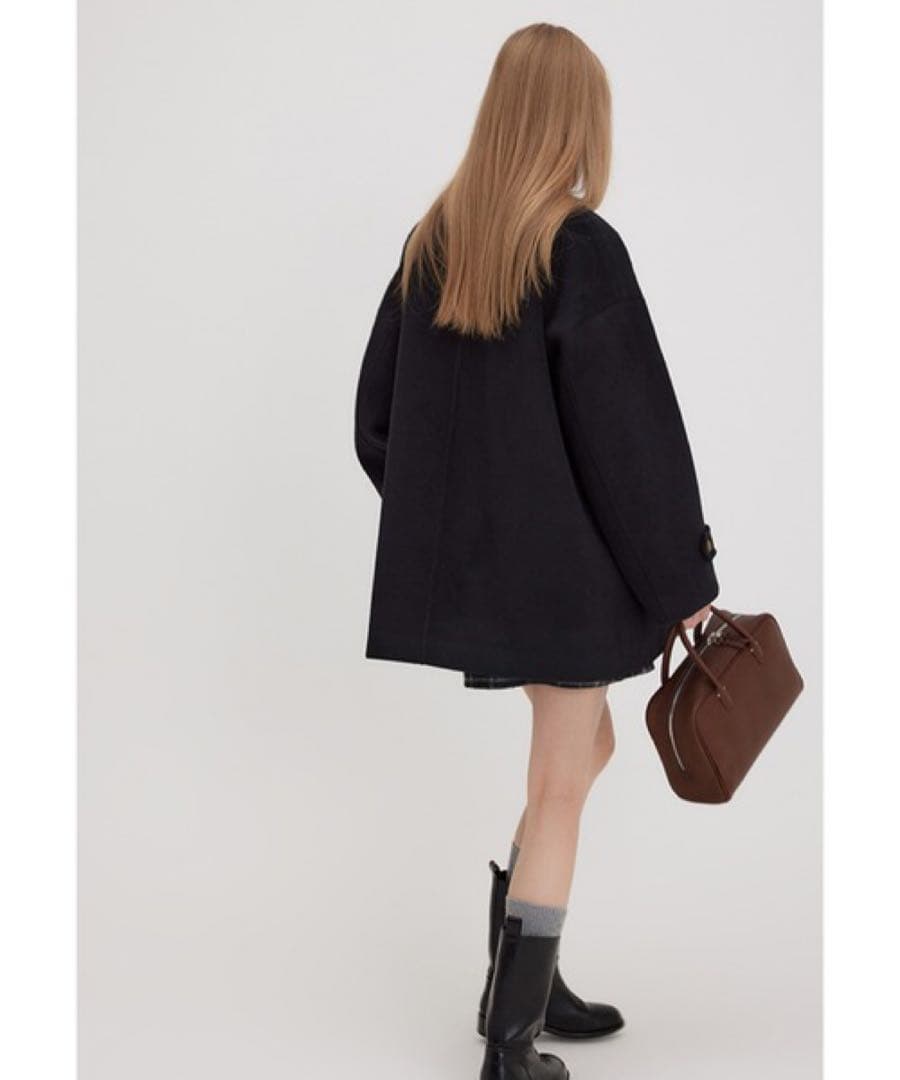 Fano Studios ダブルブレストウールハーフチェスターコート