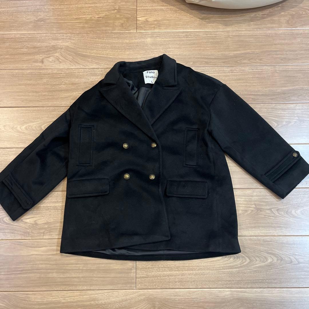 Fano Studios ダブルブレストウールハーフチェスターコート