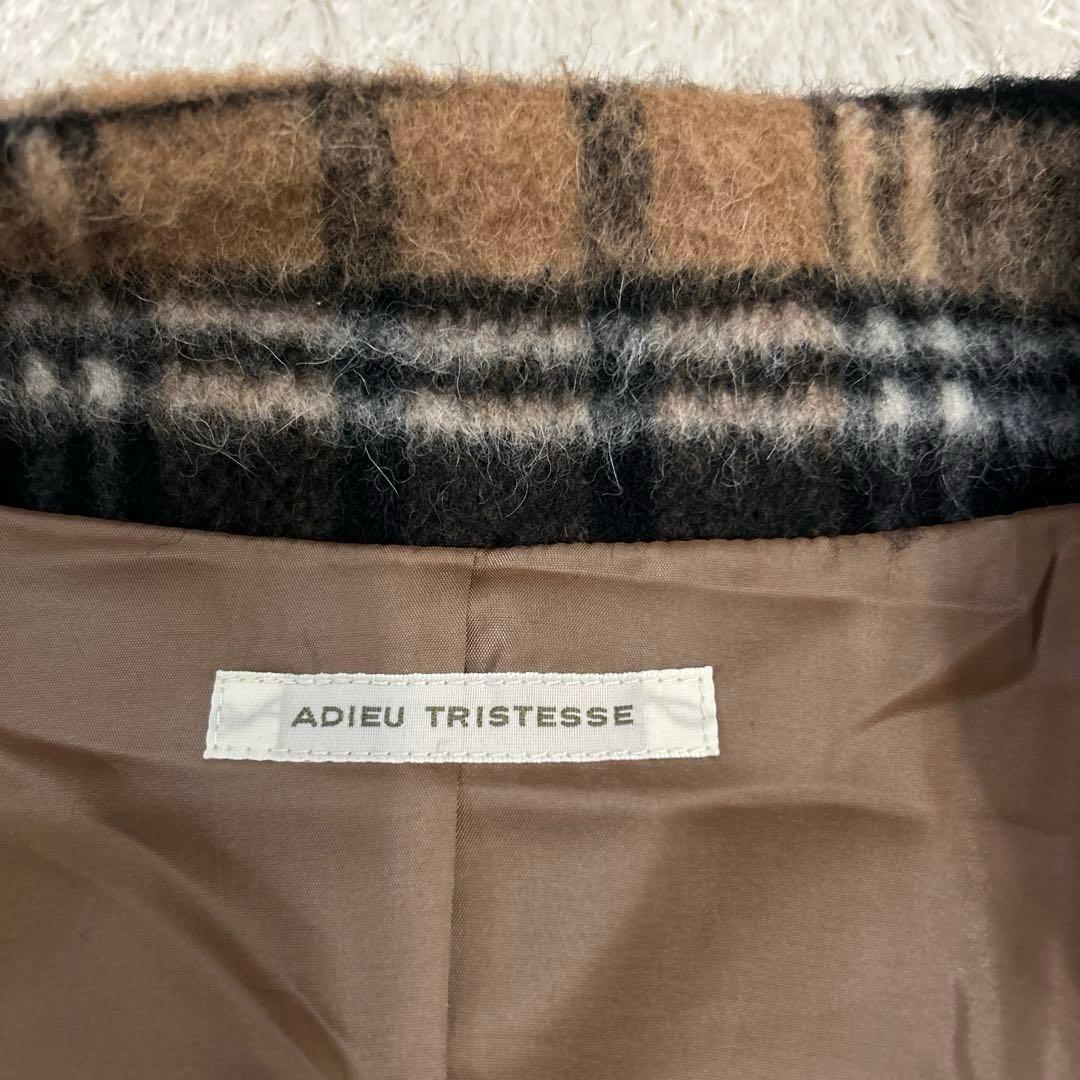 超美品　ADIEU TRISTESSE チェックポンチョコート はまじ　アルパカ