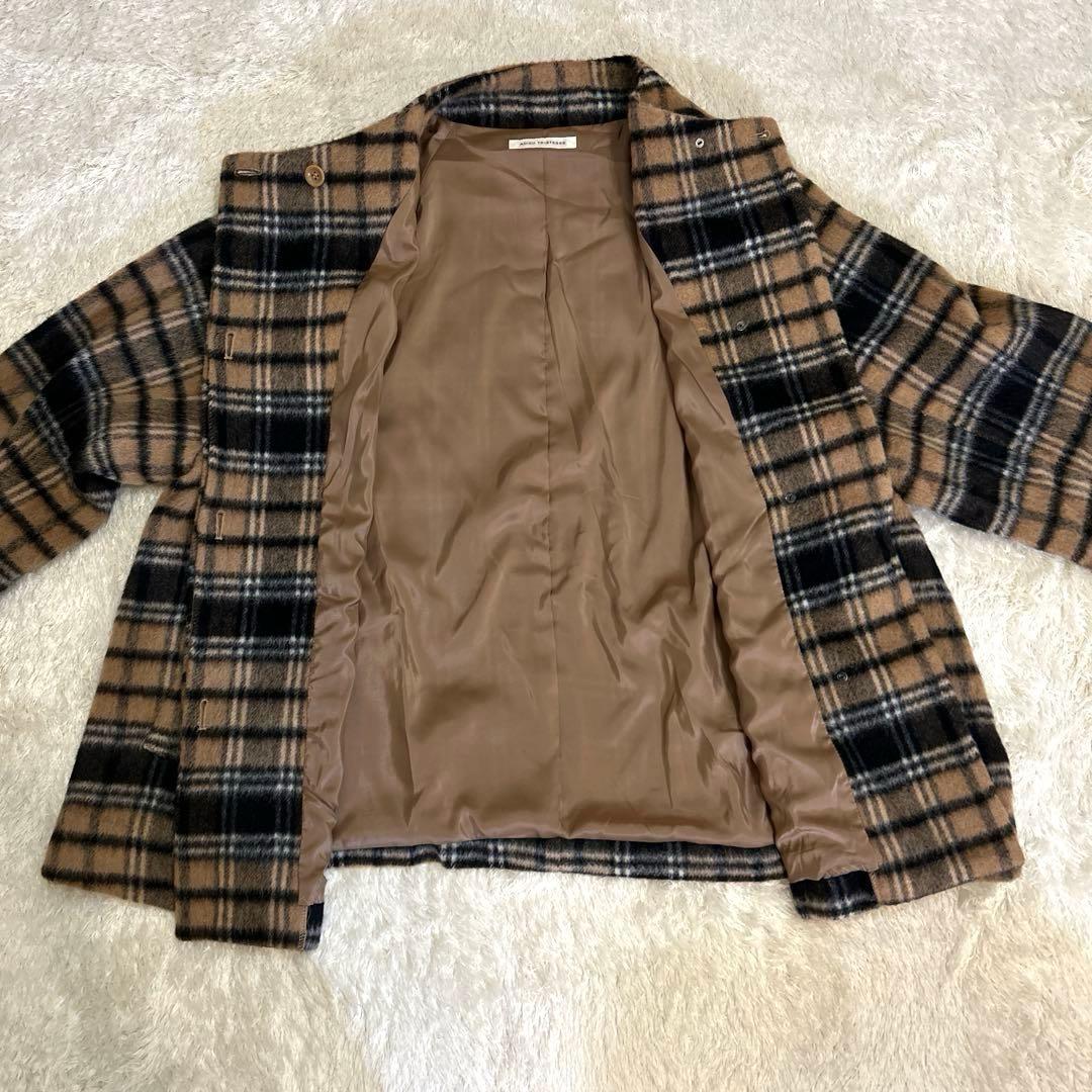 超美品　ADIEU TRISTESSE チェックポンチョコート はまじ　アルパカ