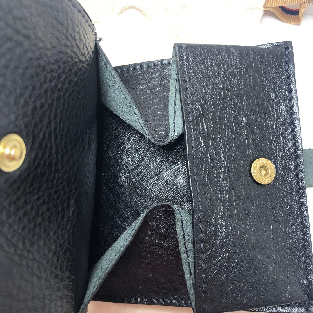 IL BISONTE ブラック レザー 二つ折り財布