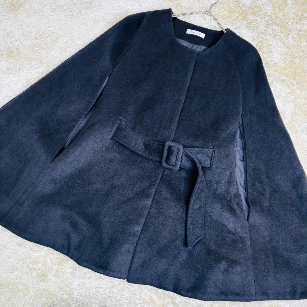 maison de Dolce. ケープコート ポンチョ ノーカラー ベルト