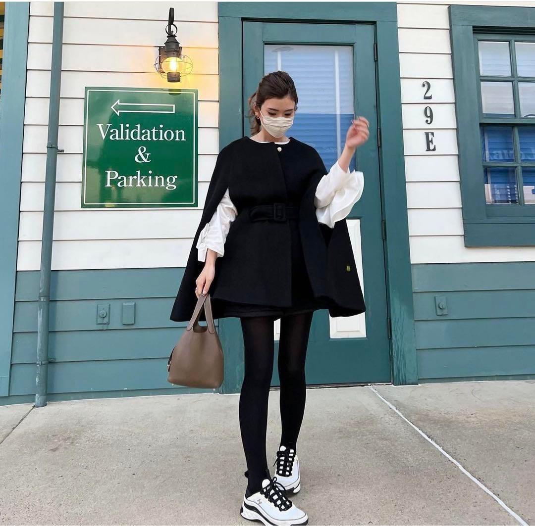 maison de Dolce. ケープコート ポンチョ ノーカラー ベルト