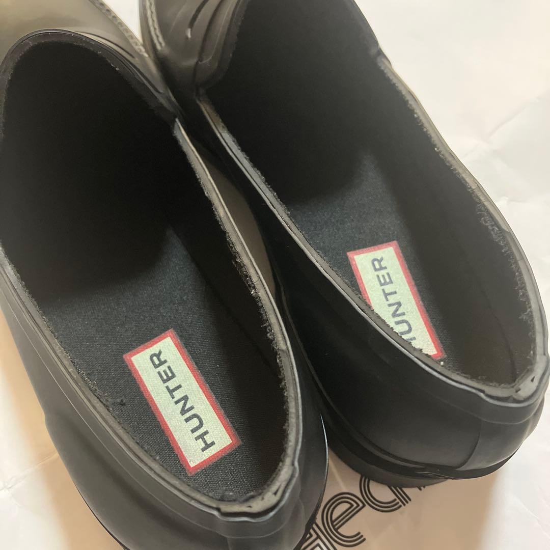 HUNTER メンズレインシューズ　ハンターローファー　ブラック 26.5～27