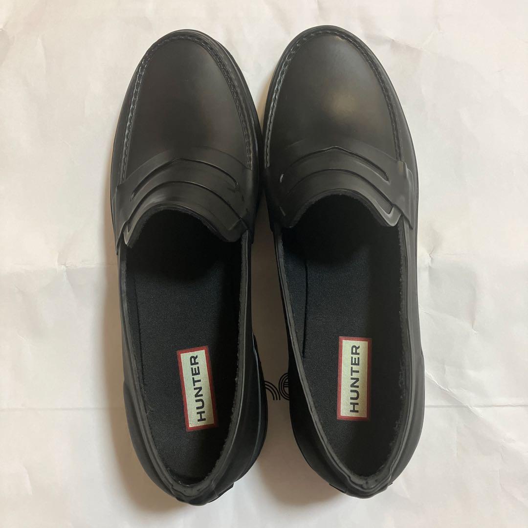 HUNTER メンズレインシューズ　ハンターローファー　ブラック 26.5～27