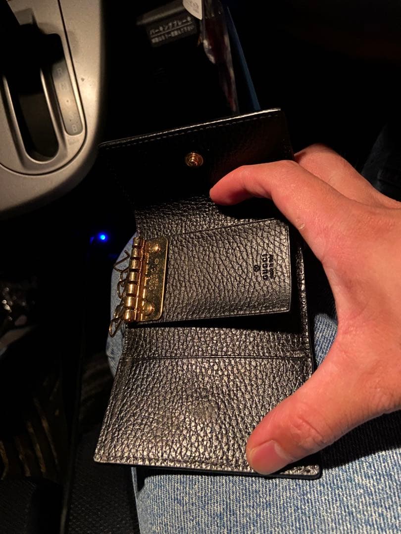 GUCCI GGロゴ キーケース ブラック/ベージュ